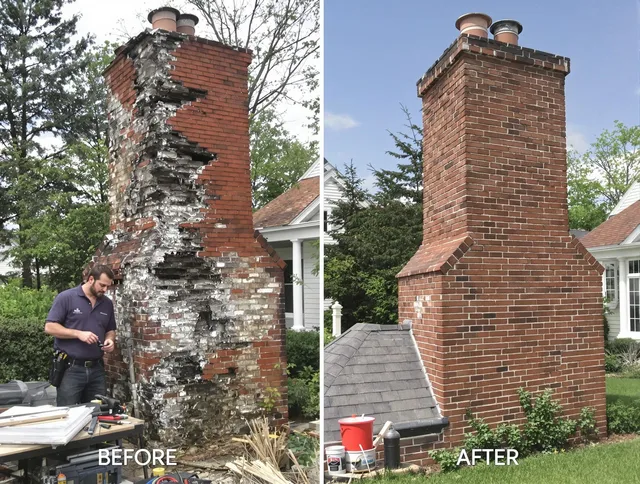 Medina Chimney Sweep performing a full chimney restoration in Medina, OH