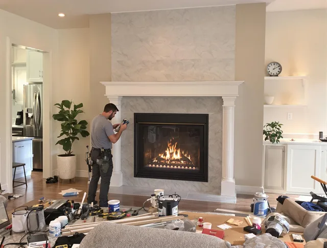 Newly installed fireplace by Medina Chimney Sweep in Medina, OH