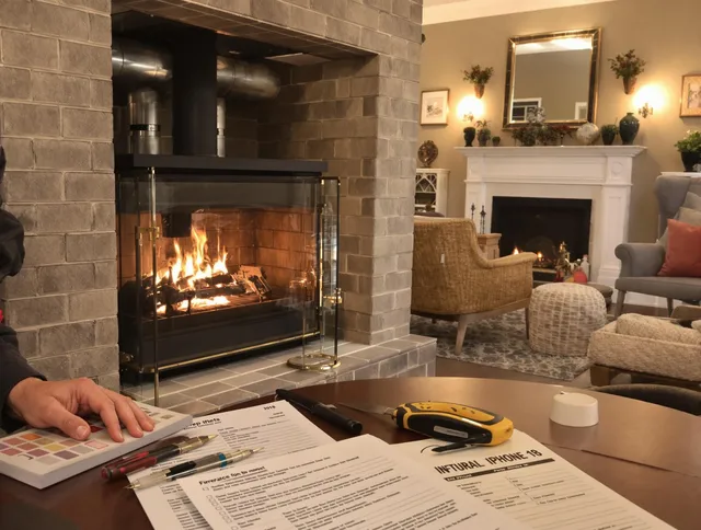 Medina Chimney Sweep verifying fireplace safety measures in Medina, OH